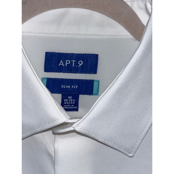 Men’s Apt. 9 Performance Slim-Fit wrinkle resistant Dress Shirt, size Medium - Picture 4 of 11